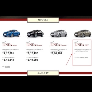 Fiat India website screenshot