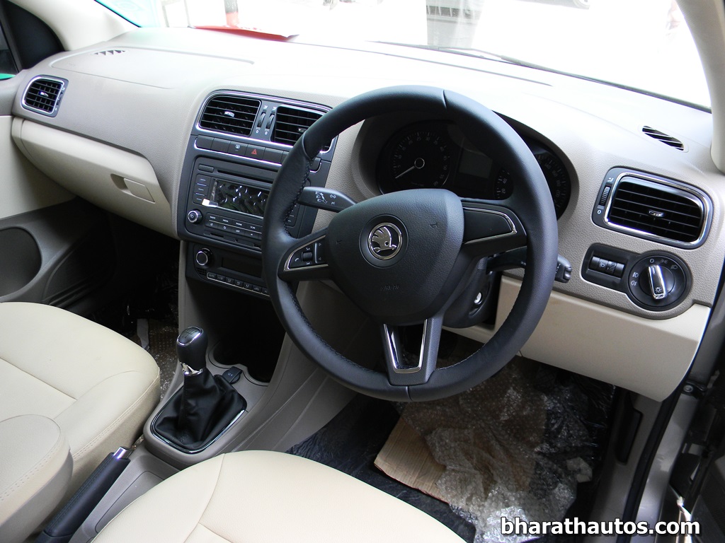 New 2014 Skoda Rapid Interior View India Bharathautos