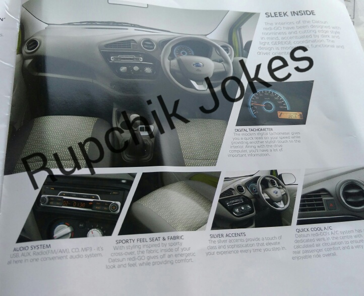 Datsun Redi Go Interior Brochure Leaked Details Information