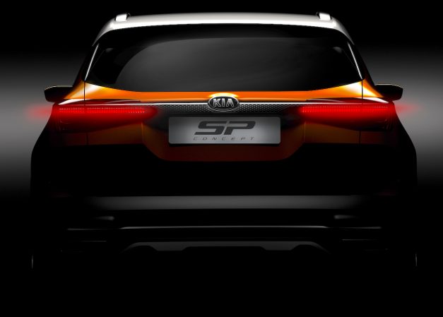 kia-sp-concept-suv-teased-rear-back-india-2018-auto-expo