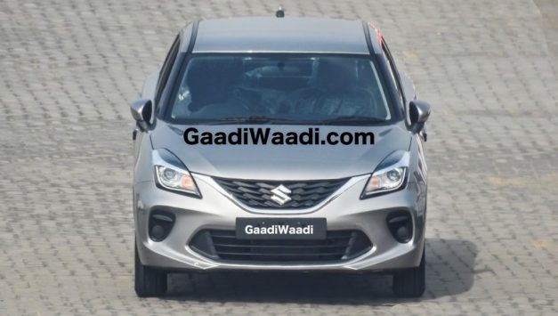 2019-maruti-suzuki-baleno-facelift-silver-front-fascia-spy-pictures-photos-images-snaps-gallery